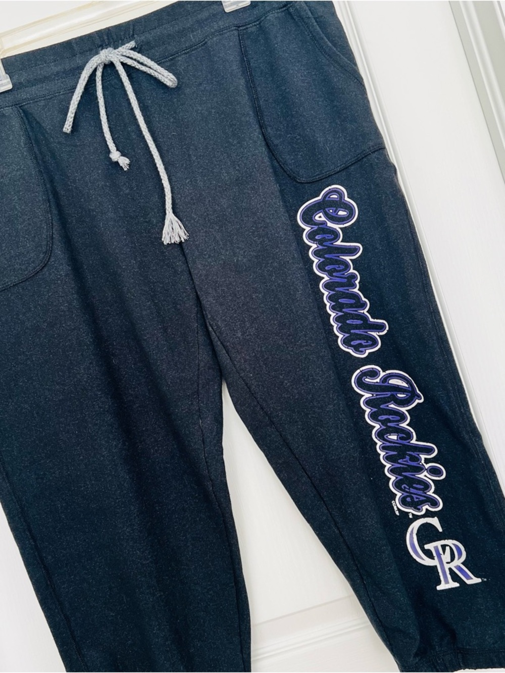 Colorado Rockies MLB Women's Dark Gray Jogger Sweatpants Capris Lounge Casual